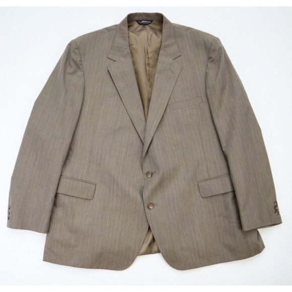 Vintage Men's Blazer Suit Jacket Size 50R Brown Pinstripe Hawk's Sport Coat - Picture 1 of 16
